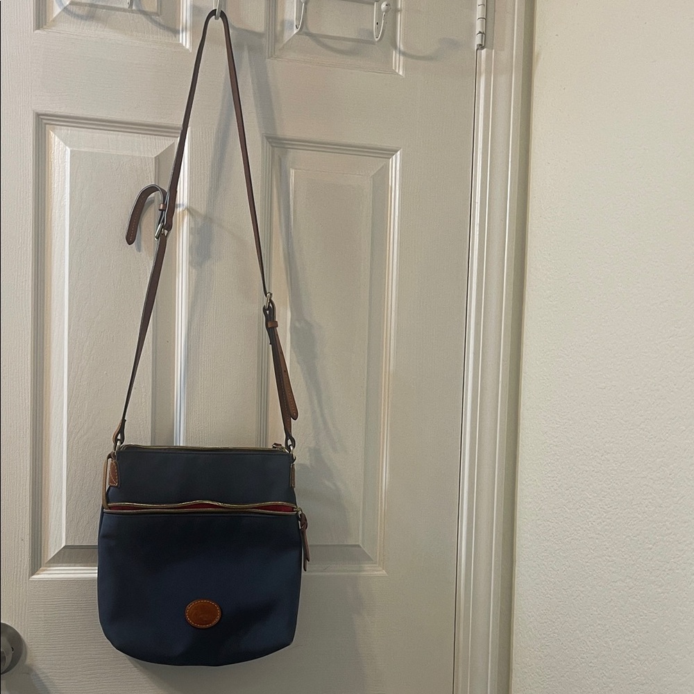 Dooney & Bourke Navy and Brown Crossbody Bag